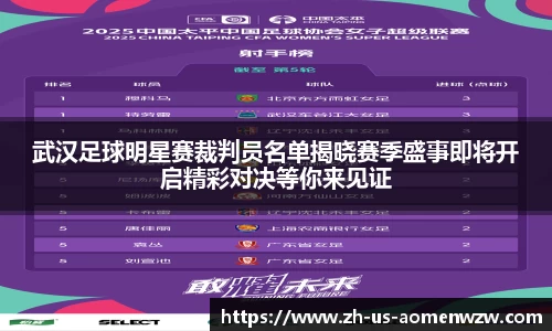 武汉足球明星赛裁判员名单揭晓赛季盛事即将开启精彩对决等你来见证